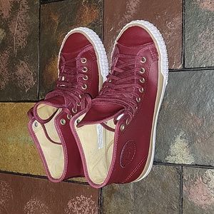 P.F. Flyers Unisex Posture Foundation Hi Top Sneakers W 8.5/M 7, Red, NWOT